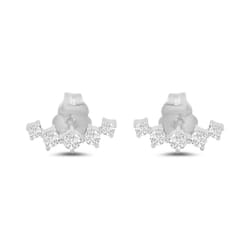 Amazon Essentials 10K White Gold 1/4 Cttw Round Diamonds Stud Earrings