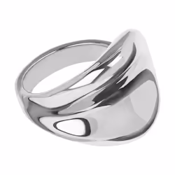 Amazon Essentials Chunky Modern Silver Statement Ring for Women in White Color High Polish Size 6  Silver  6