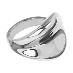 Amazon Essentials Chunky Modern Silver Statement Ring for Women in White Color High Polish Size 7  Silver  7