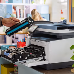 HP Color LaserJet Pro MFP 3302fdwg, Color, Printer for Small medium business, Print, copy, scan, fax, Wireless; Print from phone or tablet; Automatic document feeder; Two-sided printing; Two-sided scanning; Scan to email; Scan to PDF; Fax; Front USB flash drive port; Touchscreen; TerraJet cartridge - Additional view 5