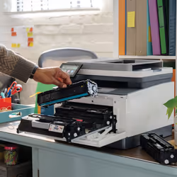 HP Color LaserJet Pro MFP 3302fdwg, Color, Printer for Small medium business, Print, copy, scan, fax, Wireless; Print from phone or tablet; Automatic document feeder; Two-sided printing; Two-sided scanning; Scan to email; Scan to PDF; Fax; Front USB flash drive port; Touchscreen; TerraJet cartridge - Additional view 6