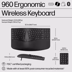 HP 960 Ergonomic Wireless Keyboard - Additional view 8
