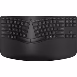 HP 965 Ergonomic Wireless Keyboard, Full-size (100%), Wireless, RF Wireless + Bluetooth, Membrane, QWERTY, Black