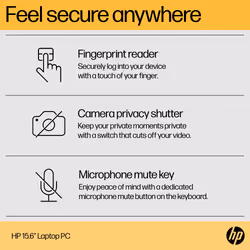 HP 15-fc0018na AMD Ryzen™ 3 7320U Laptop 39.6 cm (15.6") Full HD 4 GB LPDDR5-SDRAM 128 GB SSD Wi-Fi 6 (802.11ax) Windows 11 Home in S mode Black - Additional view 4
