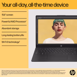 HP 15-fc0018na AMD Ryzen™ 3 7320U Laptop 39.6 cm (15.6") Full HD 4 GB LPDDR5-SDRAM 128 GB SSD Wi-Fi 6 (802.11ax) Windows 11 Home in S mode Black - Additional view 8