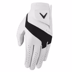 Callaway Golf Mens Fusion 24 Cabretta Leather Left Hand Golf Glove - M, White/Charcoal