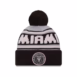 New Era Inter Miami CF Black Bobble Knit Beanie Hat
