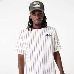 New Era Mens NE Pinstripe SS Crew Neck OS T-Shirt ~ New Era bone - XL
