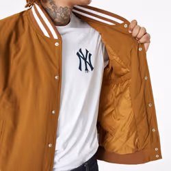 New Era Mens MLB Varsity Bomber Jacket ~ New York Yankees brown - L