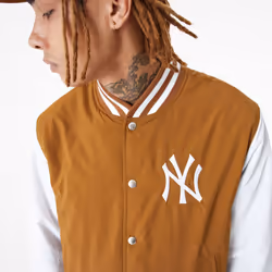 New Era Mens MLB Varsity Bomber Jacket ~ New York Yankees brown - XL