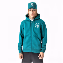 New Era Mens League Essential Crew Neck FZ Hoody ~ New York Yankees green - XL