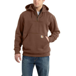 Carhartt Men's Big & Tall Rain Defender Loose Fit Heavyweight Quarter-Zip Sweatshirt  Mocha Heather