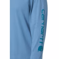 Carhartt Men's Loose Fit Heavyweight Long Logo Sleeve Graphic T-Shirt  Thundercloud Heather