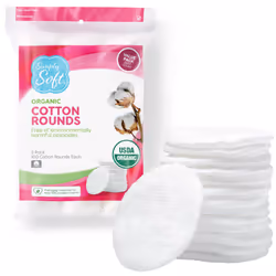 Simply Soft Premium Organic Cotton Rounds 100 Count (Pack of 3) Soft 100% Cotton Pads Certified Organic Hypoallergenic ...