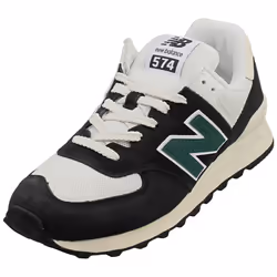 New Balance 574 Unisex Fashion Trainers in Black White - 5.5