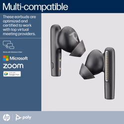POLY Voyager Free 60 UC Carbon Black Earbuds +BT700 USB-A Adapter +Basic Charge Case - Additional view 5