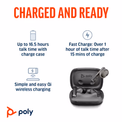 POLY Voyager Free 60 UC M Carbon Black Earbuds +BT700 USB-C Adapter +Basic Charge Case - Additional view 5