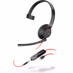 POLY Blackwire C5210 USB-C Headset +Inline Cable, Wired, Office/Call center, 87 g, Headset, Black