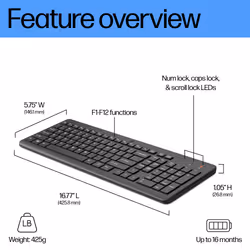 HP 225 Wireless Keyboard - Additional view 5