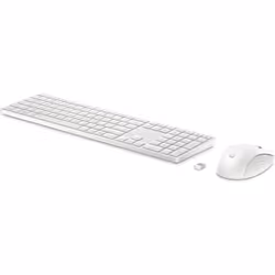 HP 655 Wireless Keyboard and Mouse Combo, Wireless, RF Wireless, Mechanical, QWERTY, White, Mouse included