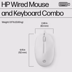 HP 225 Wired Mouse and Keyboard Combo White