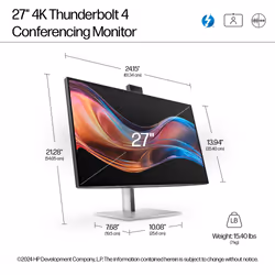 HP Series 7 Pro 27 inch 4K Conferencing Monitor - 727pm - Additional view 8