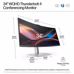 HP Series 7 Pro 34 inch WQHD Conferencing Monitor - 734pm - Additional view 8
