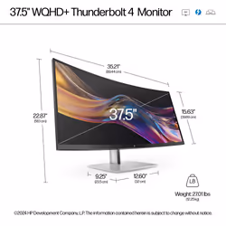 HP Series 7 Pro 37.5 inch WQHD+ Thunderbolt 4 Monitor - 738pu - Additional view 5
