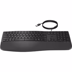 HP 480 Comfort Wired Keyboard, Full-size (100%), Wired, USB, Black
