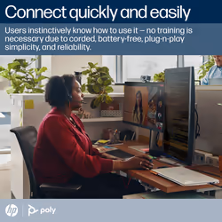 POLY Blackwire 3310 Monaural Microsoft Teams Certified USB-C Headset +USB-C/A Adapter - Additional view 7