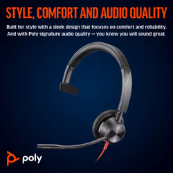 POLY Blackwire 3315 Monaural Microsoft Teams Certified USB-C Headset +3.5mm Plug +USB-C/A Adapter - Additional view 4