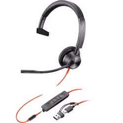 POLY Blackwire 3315 Monaural Microsoft Teams Certified USB-C Headset +3.5mm Plug +USB-C/A Adapter - Additional view 8