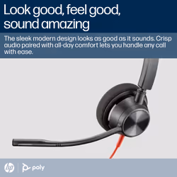 POLY Blackwire 3320 Stereo Microsoft Teams Certified USB-C Headset +USB-C/A Adapter - Additional view 4