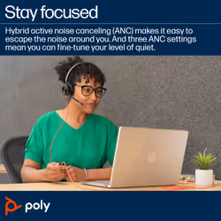 POLY Blackwire 8225 Stereo Microsoft Teams Certified USB-C Headset +USB-C/A Adapter - Additional view 8