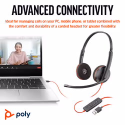 POLY Blackwire 3220 Stereo USB-C Headset +USB-C/A Adapter - Additional view 4