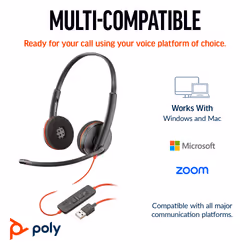POLY Blackwire 3220 Stereo USB-C Headset +USB-C/A Adapter - Additional view 5