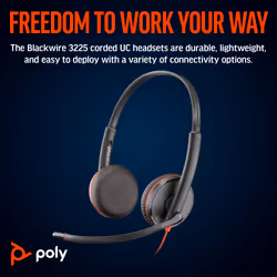 POLY Blackwire 3225 Stereo USB-C Headset +3.5mm Plug +USB-C/A Adapter - Additional view 4