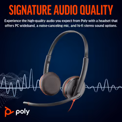 POLY Blackwire 3225 Stereo USB-C Headset +3.5mm Plug +USB-C/A Adapter - Additional view 5