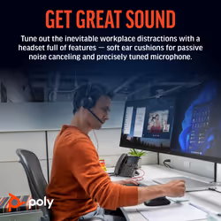 POLY Blackwire 5220 Stereo USB-C Headset +3.5mm Plug +USB-C/A Adapter - Additional view 5