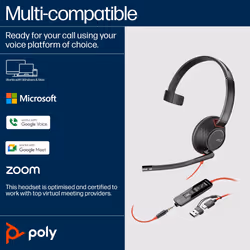 POLY Blackwire 5210 Monaural USB-C Headset +3.5mm Plug +USB-C/A Adapter (Bulk) - Additional view 7
