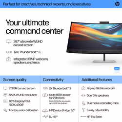 HP Series 7 Pro 39.7 inch 5K2K Conferencing Monitor-740pm - Additional view 4
