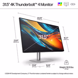 HP Series 7 Pro 31.5 inch 4K Thunderbolt 4 Monitor - 732pk - Additional view 5