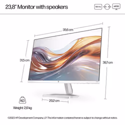 HP Series 5 23.8 inch FHD Monitor with Speakers - 524sa - Additional view 4