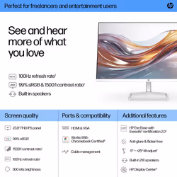 HP Series 5 23.8 inch FHD Monitor with Speakers - 524sa - Additional view 6