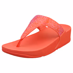 FitFlop Lulu Crystal Embellished Womens Platform Sandals in Coral - 4