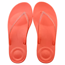 FitFlop Iqushion Sparkle Womens Flip Flop Sandals in Rosy Coral - 3