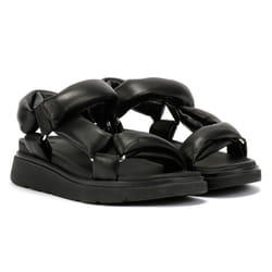) FitFlop Gen-FF Soft Leather Women's Black Sandals - Black, 5 (Adults'