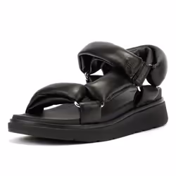 ) FitFlop Gen-FF Soft Leather Women's Black Sandals - Black, 6 (Adults'