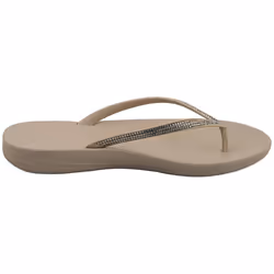 FitFlop Iqushion Ombre Sparkle Womens Flip Flop Sandals in Taupe - 4
