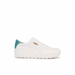 Dr. Scholl's Shoes Womens Time Off Platform Slip On Fashion Sneaker White/Green Perf 10 M